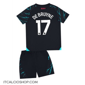 Manchester City Kevin De Bruyne #17 Terza Maglia Bambino 2023-24 Manica Corta (+ Pantaloni corti)